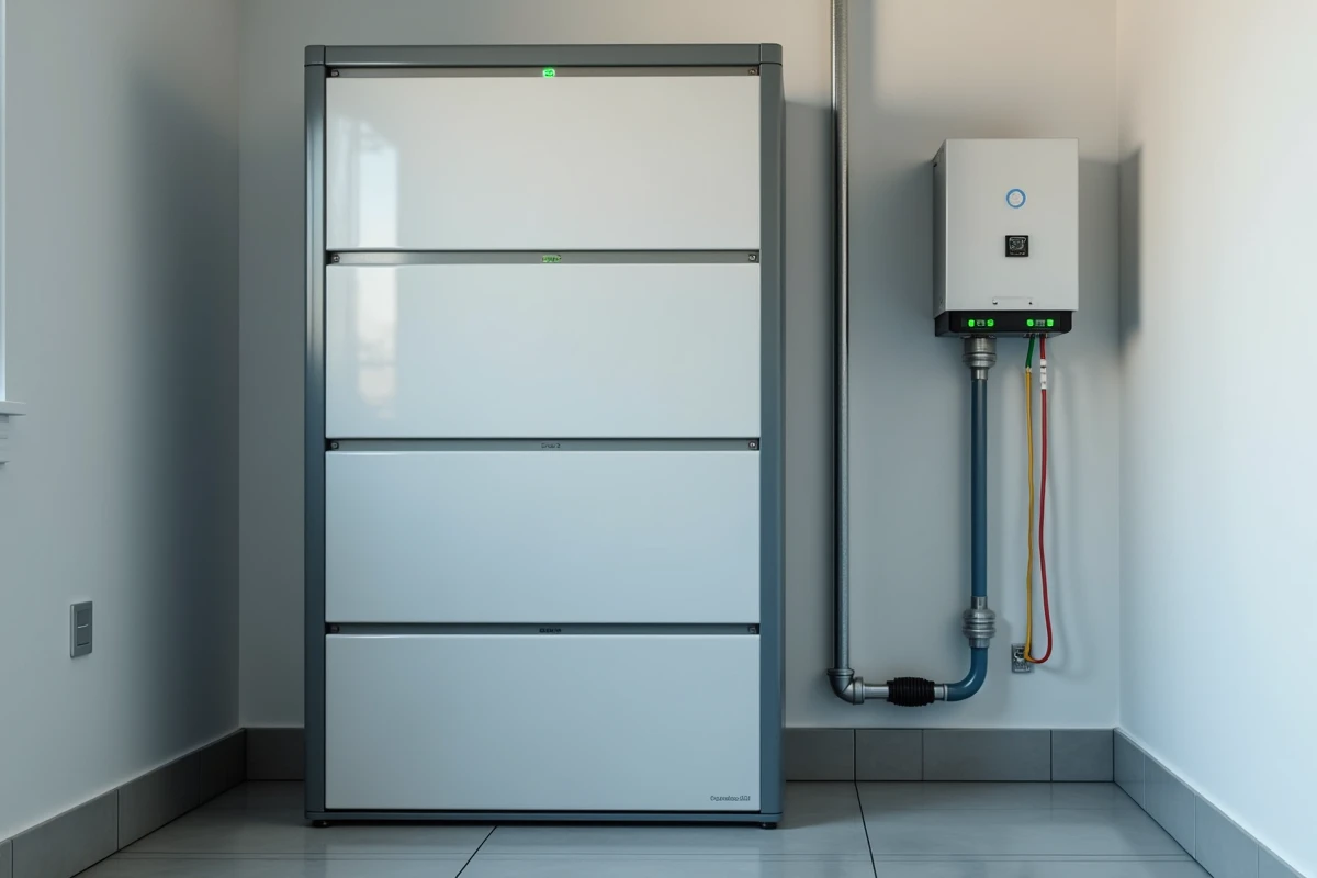 Système de batteries modulaires pour autoconsommation solaire installé dans une chaufferie résidentielle