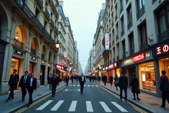Comparaison visuelle entre une rue de Paris et une rue de Tokyo illustrant la richesse économique de la France et du Japon