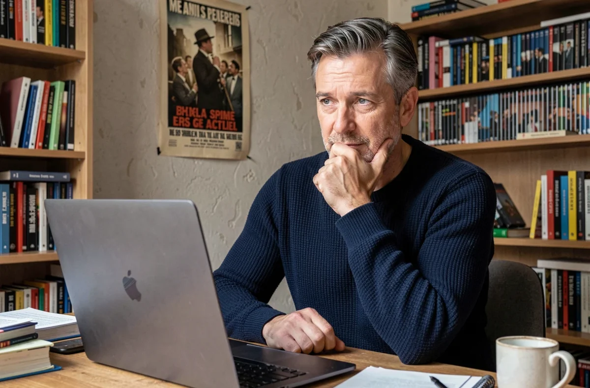 Critique de cinéma regardant L'amour ouf sur Netflix dans son bureau littéraire