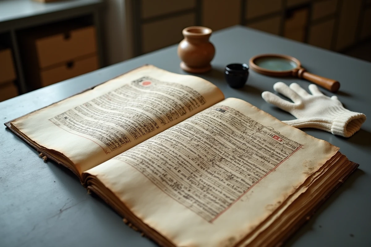 Détail d'un manuscrit médiéval avec notation neumatique et texte latin sur parchemin