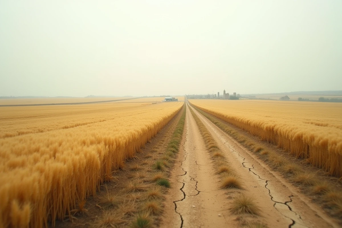 Vaste paysage agricole de la plaine de la Beauce en France symbolisant les grands propriétaires fonciers et l'étendue des terres agricoles françaises
